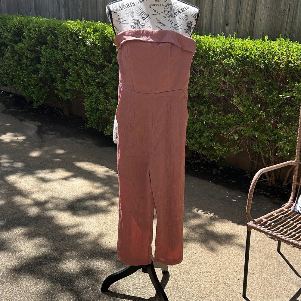 Showpo Strapless Mauve Jumpsuit